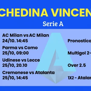 Schedina Vincente – Italia Serie A 24-25 Ottobre 2025