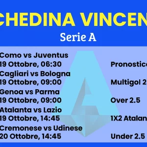Schedina Vincente – Serie A 19-20 Ottobre 2025