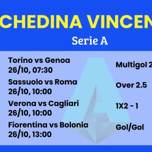 Schedina Vincente – Serie A 26 Ottobre 2025